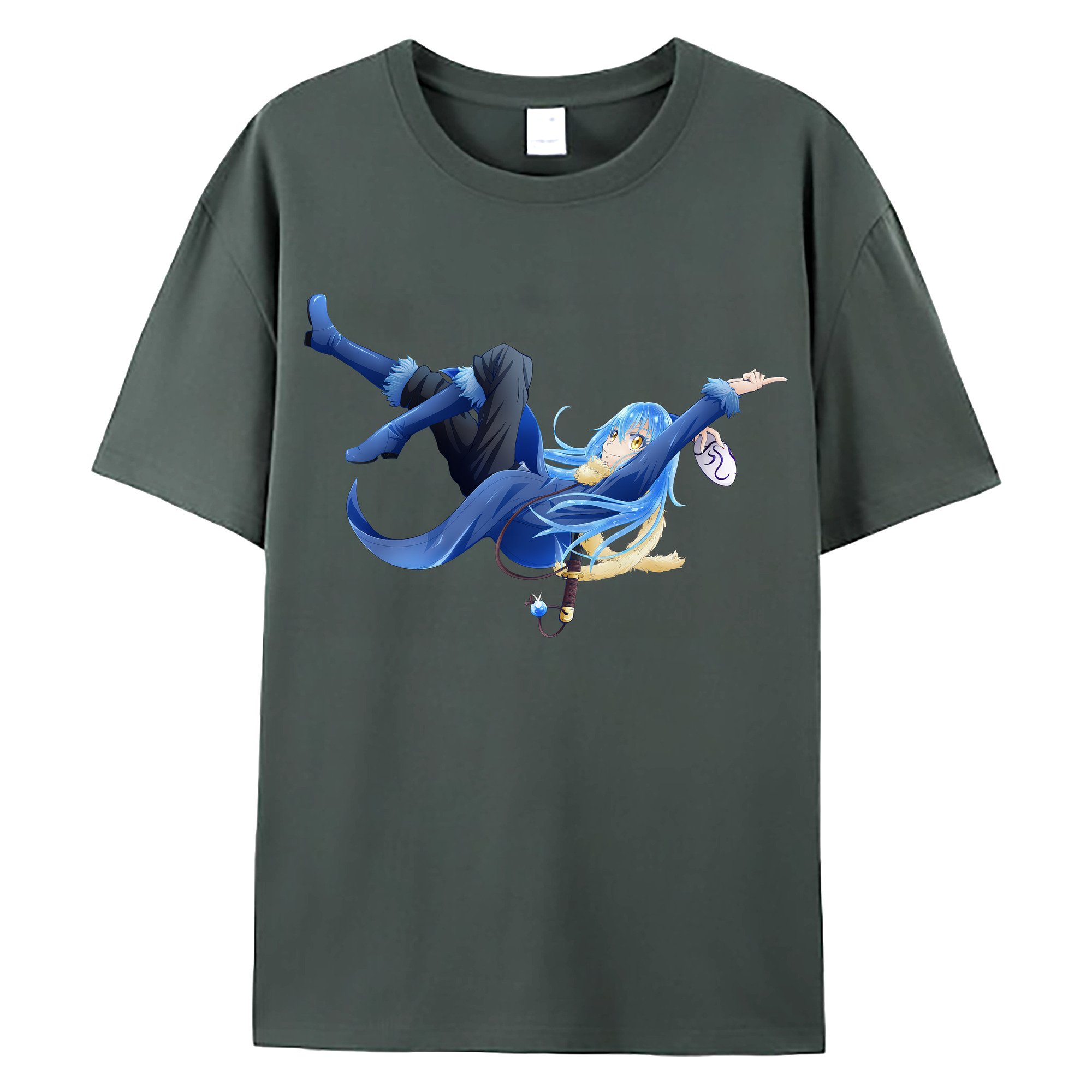 （画像用） 転スラ Regarding Reincarnated to Slime 綿100％ メンズ半袖Tシャツ｜肌触りやわらか＆通気性